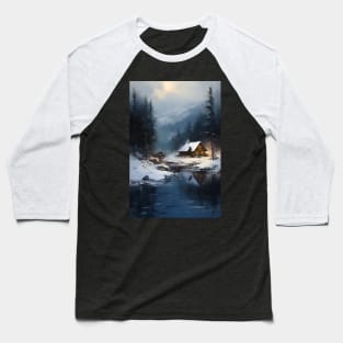 cozy winter nights - cabin by the lake Baseball T-Shirt